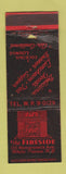 Matchbook Cover - The Fireside Restaurant White Plains NY WORN