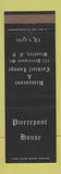 Matchbook Cover - Pierrepont House Brooklyn NY
