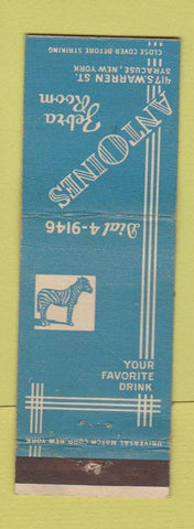Matchbook Cover - Antoines Zebra Room Syracuse NY WEAR