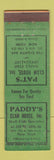Matchbook Cover - Paddy's Clam House New York City WEAR