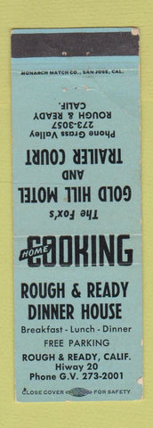 Matchbook Cover - Rough and Ready Dinner House Rough and Ready CA WEAR