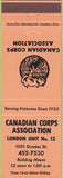 Matchbook Cover - Matchbook Cover Canadian Corps UnitLondon ON peach