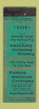 Matchbook Cover - Famous American Cafeteria New York City WEAR