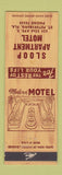 Matchbook Cover - Sloop Apartment Motel St Petersburg FL WORN