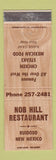 Matchbook Cover - Nob Hill Restaurant Ruidoso NM Mexican
