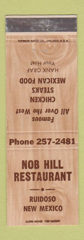 Matchbook Cover - Nob Hill Restaurant Ruidoso NM Mexican