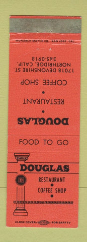 Matchbook Cover - Douglas Restaurant Northridge CA WEAR