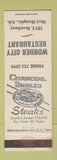 Matchbook Cover - Wonder City Restaurant West Memphis AR WEAR