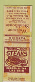 Matchbook Cover - Welcome Steak House Mount Ephraim NJ