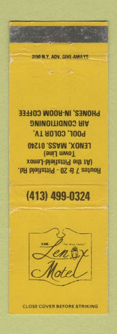 Matchbook Cover - Len Motel Lenox MA WEAR