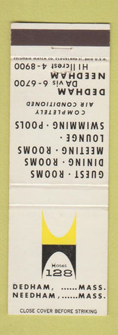 Matchbook Cover - Hotel 128 Dedham Needham MA