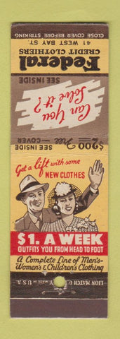 Matchbook Cover - Federal Credit Clothes Jacksonville FL?