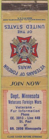 Matchbook Cover - Matchbook Cover VFW St Paul MN WEAR