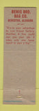 Matchbook Cover - Safety Shoes Bemis Bag Bemiston AL