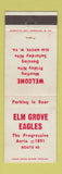 Matchbook Cover - Elm Grove Eagles Club Elm Grove WV