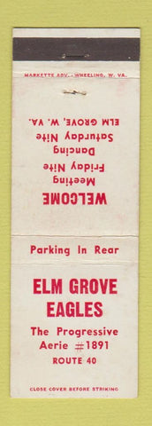 Matchbook Cover - Elm Grove Eagles Club Elm Grove WV