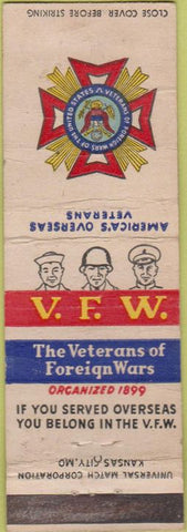 Matchbook Cover - Matchbook Cover VFW St Paul MN WORN