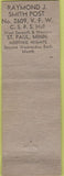 Matchbook Cover - Matchbook Cover VFW St Paul MN WORN