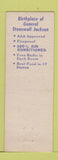 Matchbook Cover - Stonewall Jackson Hotel Clarksburg WV