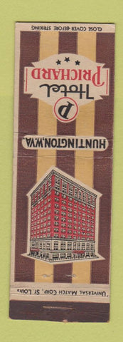 Matchbook Cover - Hotel Prichard Huntington WV TRIMMED STRIKER