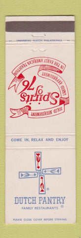 Matchbook Cover - Dutch Pantry Restaurants 1976 CHAIN