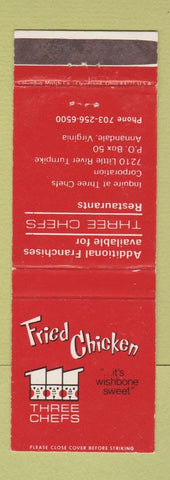 Matchbook Cover - Fried Chicken Three Chefs Alexandria VA WEAR