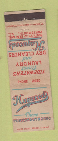 Matchbook Cover - Hagwood's Laundry Portsmouth VA WEAR