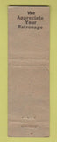 Matchbook Cover - Mayflower Inn Front Royal VA WORN