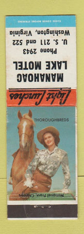 Matchbook Cover - Manahoac Lake Motel Washington VA