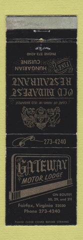 Matchbook Cover - Gateway Motor Lodge Fairfax VA WEAR