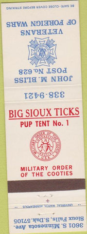Matchbook Cover - Matchbook Cover VFW Sioux Falls SD