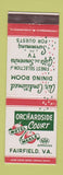 Matchbook Cover - Orchardside Court Motel Fairfield VA WEAR