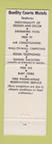 Matchbook Cover - Quality Court Motel Front Royal VA WEAR