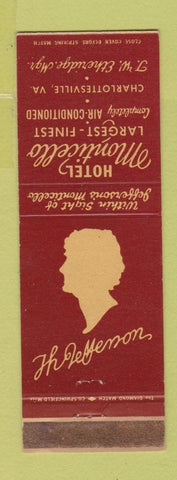 Matchbook Cover - Hotel Monticello Charlottesville VA WEAR