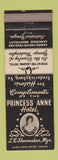 Matchbook Cover - Princess Anne Hotel Fredericksburg VA