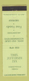 Matchbook Cover - Thomas Jefferson Inn Charlottesville VA WEAR
