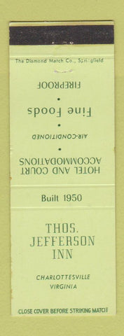 Matchbook Cover - Thomas Jefferson Inn Charlottesville VA WEAR