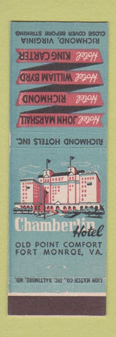 Matchbook Cover - Chamberlin Hotel Fort Monroe VA