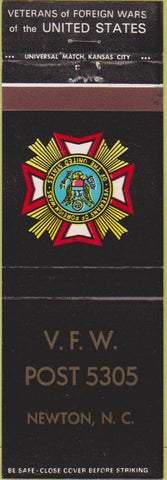 Matchbook Cover - Matchbook Cover VFW Newton NC