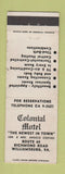 Matchbook Cover - Colonial Motel Williamsburg VA