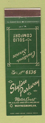 Matchbook Cover - Skyline Parkway Motor Court Waynesboro VA