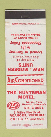 Matchbook Cover - Huntsman Motel Roanoke VA