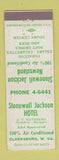 Matchbook Cover - Stonewall Jackson Hotel Clarksburg WV newsstand