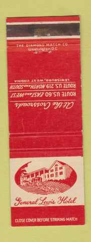 Matchbook Cover - General Lewis Hotel Lewisburg WV