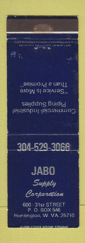 Matchbook Cover - Jacbo Supply Piping Huntington WV