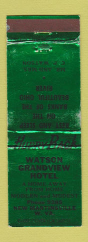Matchbook Cover - Watson Grandview Hotel New Martinsville WV WEAR