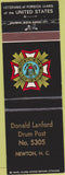 Matchbook Cover - Matchbook Cover VFW Newton NC