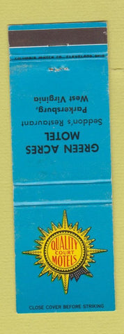 Matchbook Cover - Quality Court Motel Green Acres Parkersburg WV WEAR