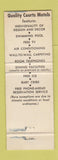 Matchbook Cover - Quality Court Motel Green Acres Parkersburg WV WEAR