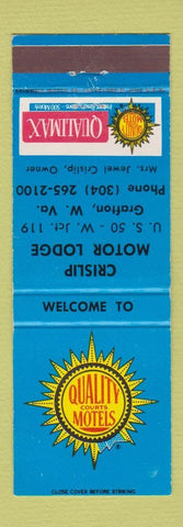 Matchbook Cover - Crislip Motor Lodge Quality Courts Grafton WV
